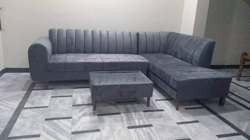 L shape sofa with table and cushions for sale 0312-5101490 1