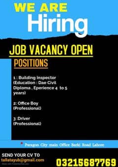 Job vacancies Available | Hiring Positions | Staff Required