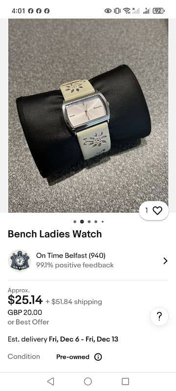 England bench watch for sale 4