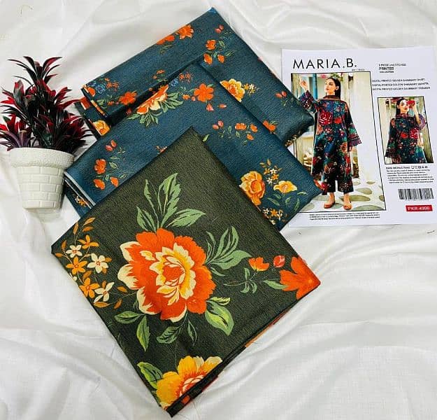 3 pcs women Unstitched printed suite 0