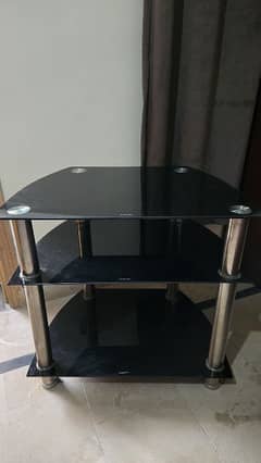 Tempered glass TV trolley