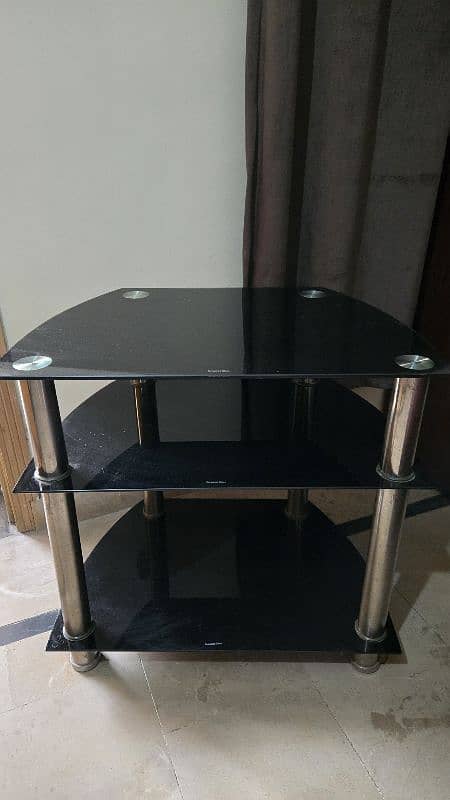 Tempered glass TV trolley 0