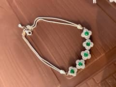 Silver Bracelet with Natural Emeralds