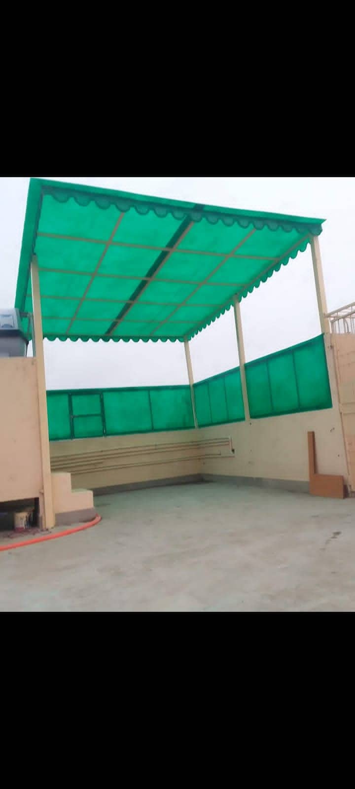 fiberglass shade,conopy fiberglass doors green net jali parking shade 2