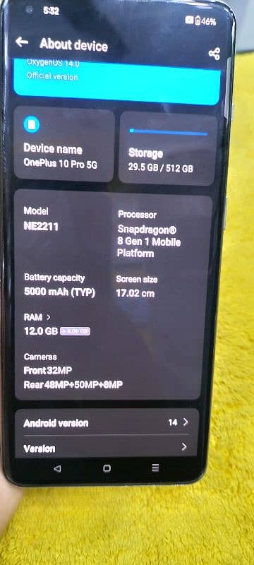 one plus 10pro panda 12/512 4