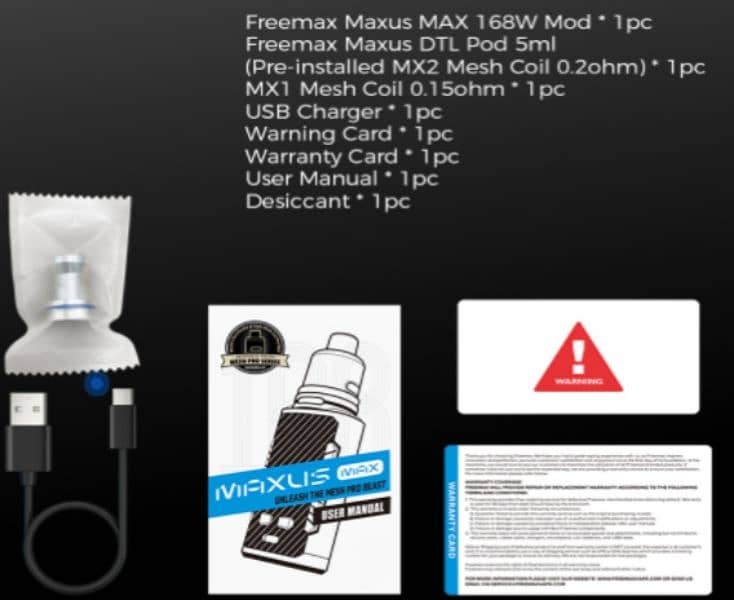 FREEMAX MAXUS MAX 168W POD KIT (only 3 days use) 1