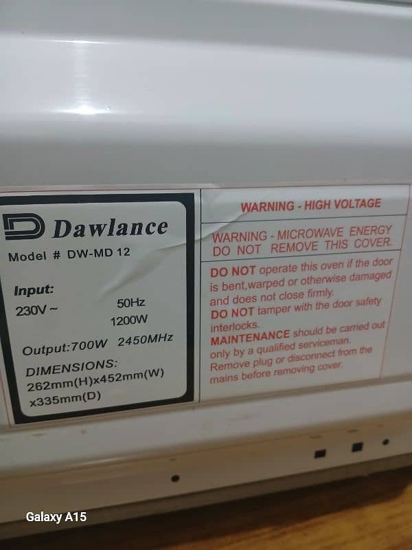 Dawlance Microwave oven 1