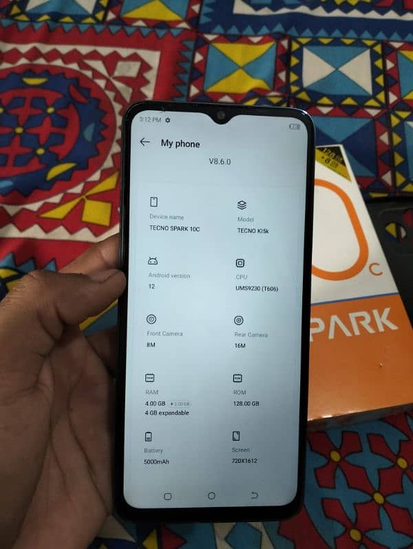 Tecno spark 10c complete box 2