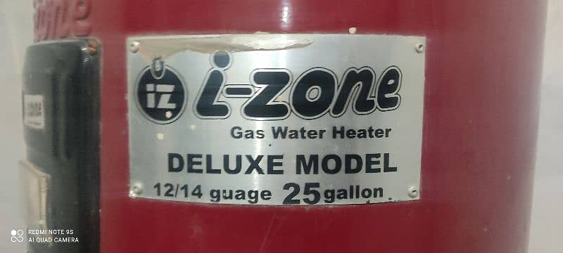 I zone gyser gas water heater deluxe model 12 / 14 gauge , 25 galloon 4