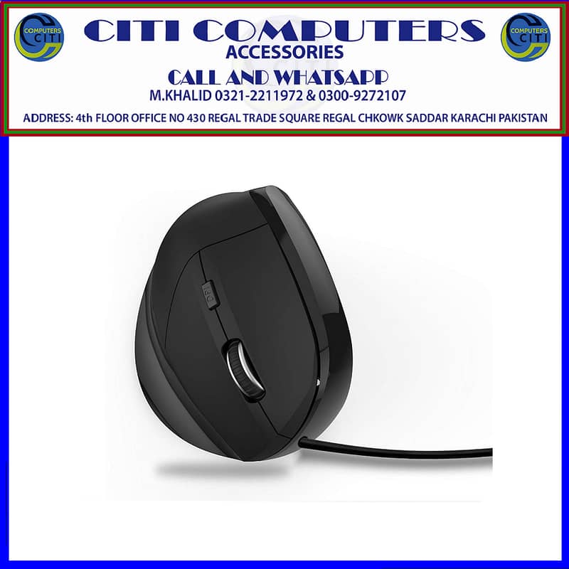 PORTTU 6D USB Wireled Vertical Ergonomic Optical Mouse, 800/1200 /160 3