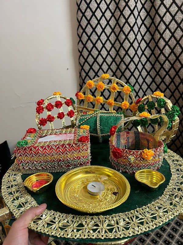 Mehndi plates thaaal set /separate thaal 4