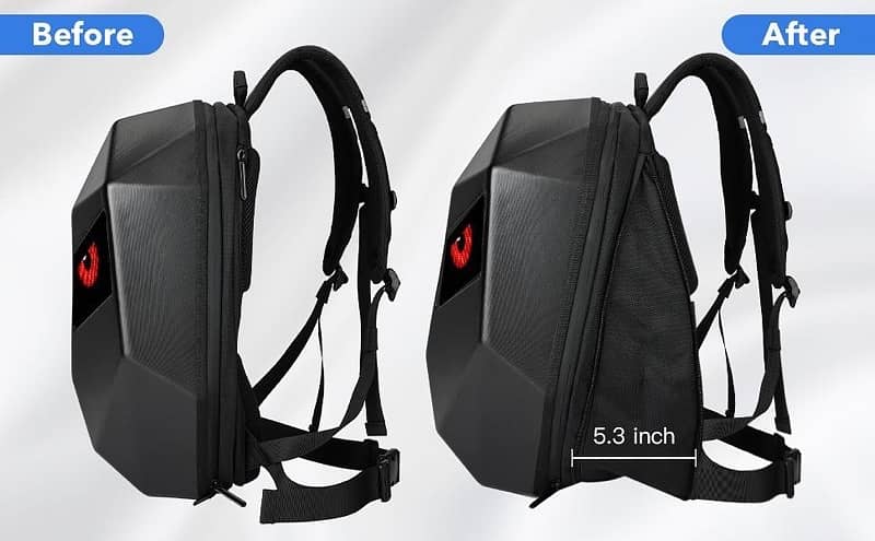 Backpack LED Unique Shoulder Bag Hard Shell Waterproof 1