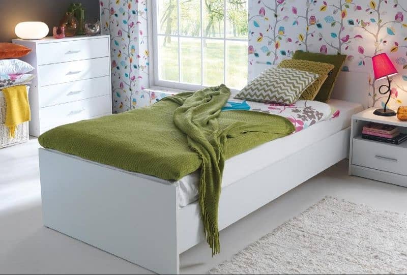 2 single kids size beds in white colour 3