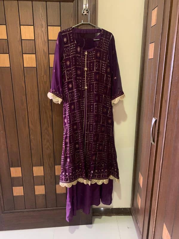 Purple colour maxi wth dupatta 0