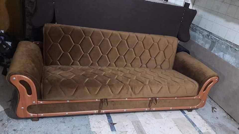 Luxury Sofa Cumbed /Three Seater sofa set/sofa bed/Wooden Sofa Cumbed 4