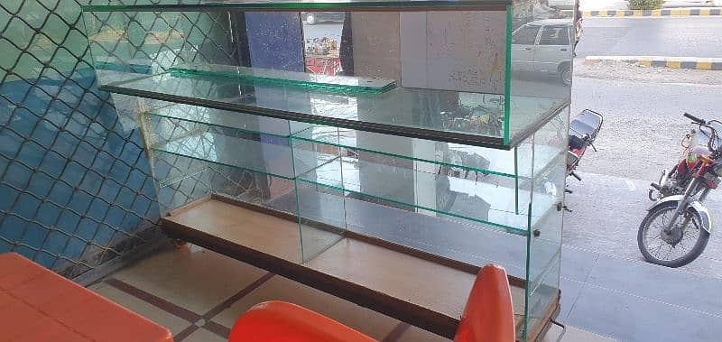 Glass Counter for sale  with iron stand & wheel 5