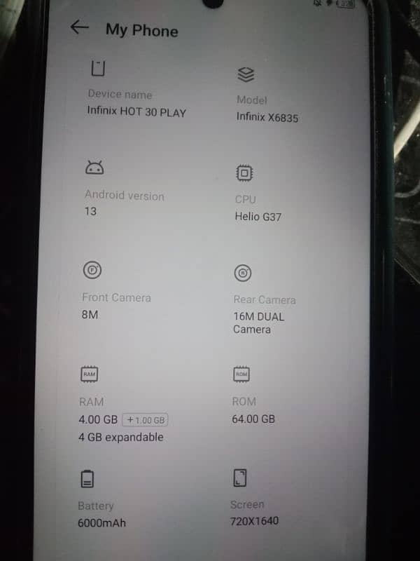 Infinix Hot 30 play 4 64 for sell 2