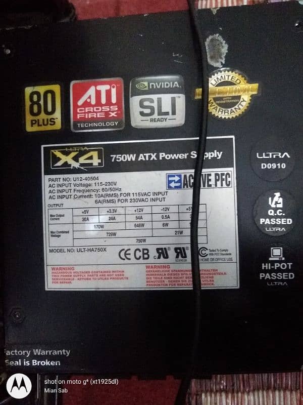 Ultra x4 750w power supply 0