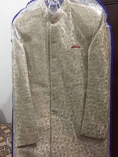 Embroidered Sherwani + Qulla + Maala + match fabric shoes for sale