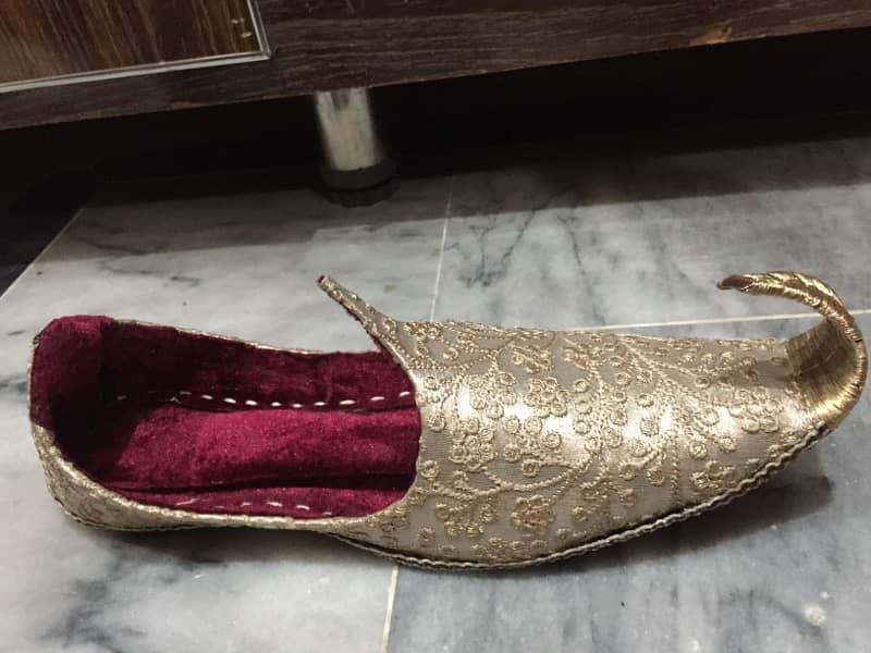 Embroidered Sherwani + Qulla + Maala + match fabric shoes for sale 7