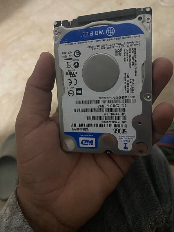 WD 500gb leptop hard drive slim 5