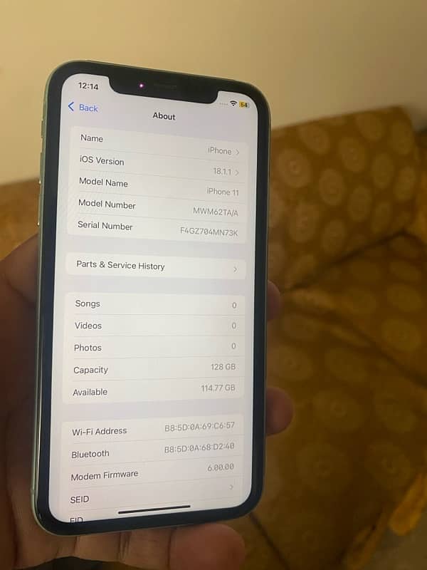 iphone 11 Duel PTA 128Gb 10/9.5 77 health orignal 8