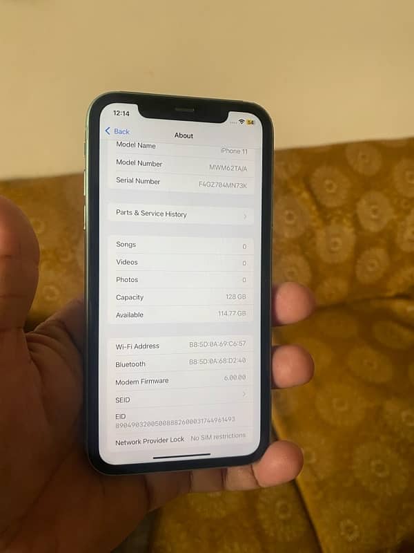 iphone 11 Duel PTA 128Gb 10/9.5 77 health orignal 9