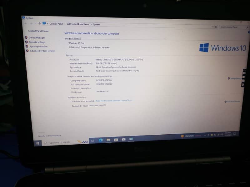 Urgent Sale Used Laptop | Core i 3 | 8 GB RAM | SSD CARD | 64b-bit | 2