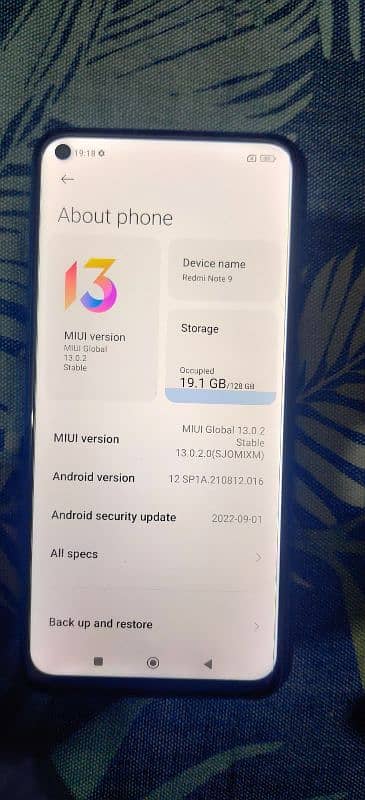 Redmi Note 9 For Sale 6/128 6