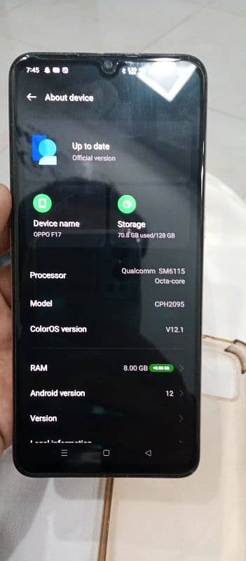 oppo F17 8/128 finger on screen 5