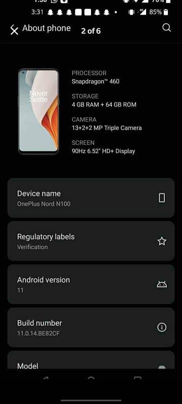 OnePlus N100 pta approve for sale 4/64 3