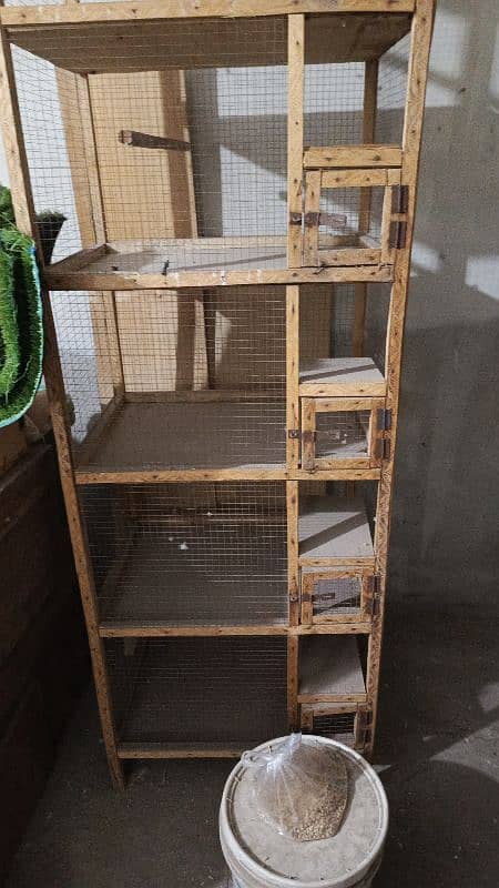 5 portion wooden cage 5