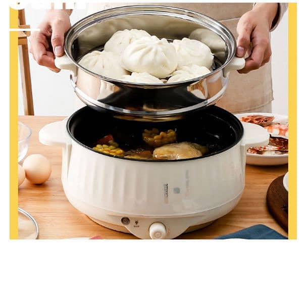 New 24cm multifunction electric cookers double layer non stick pan 1