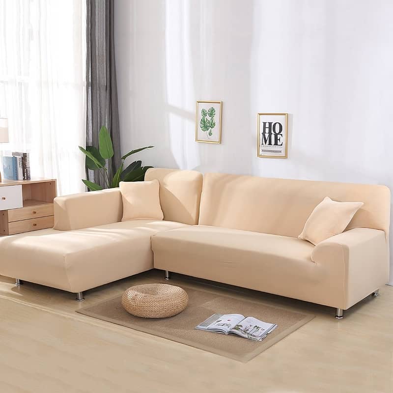 L Shape 7 Seaters Sofa Cover (4+3 Seater)-Cotton Jersey-jumbo size 3