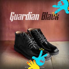 Guardian Black Leather Shoes,Size 8