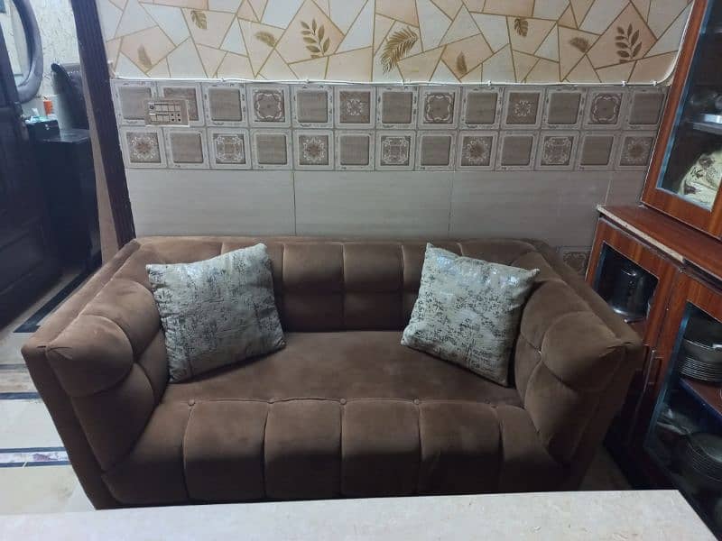 2 set of 2 seater sofa. . . with table n 6 puffy 1