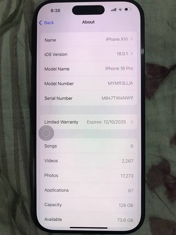 iPhone 16 pro LLA Non PTA 1