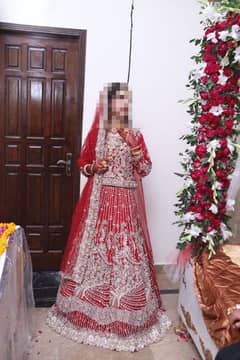 Bridal dress/ branded wedding lahanga/Red Abroided lahanga