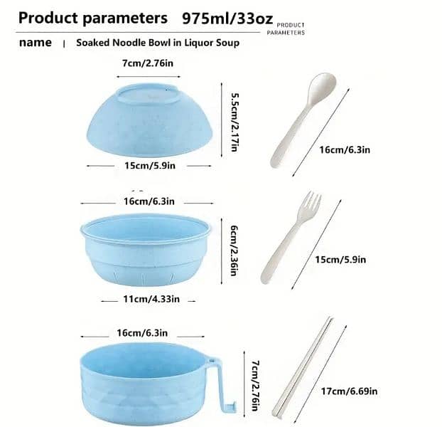 New Microwave safe Ramen noodles cooker bowl spoon chopsticks fork set 8