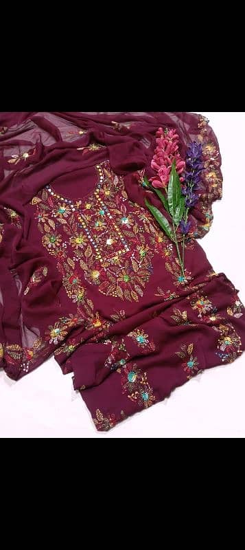 Beautiful bor kcha tanka shiffon garnteed suit,Free delivery . 6