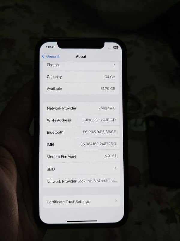 Iphone X 64gb ( Pta Approved ) 7