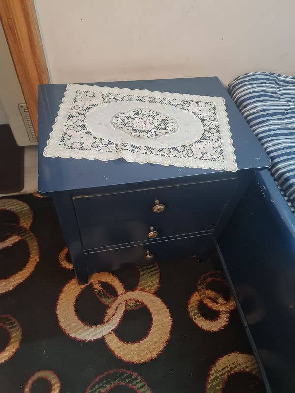 Single Bed Pink/Blue Color With Side Table 7