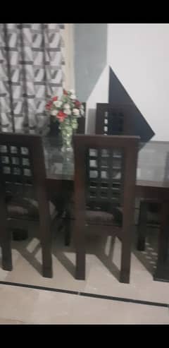 6 seater pure wooden dining table