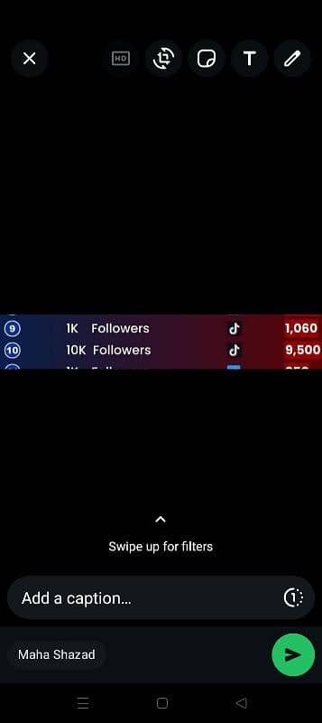 1k 1060 10k 9500 follower 1