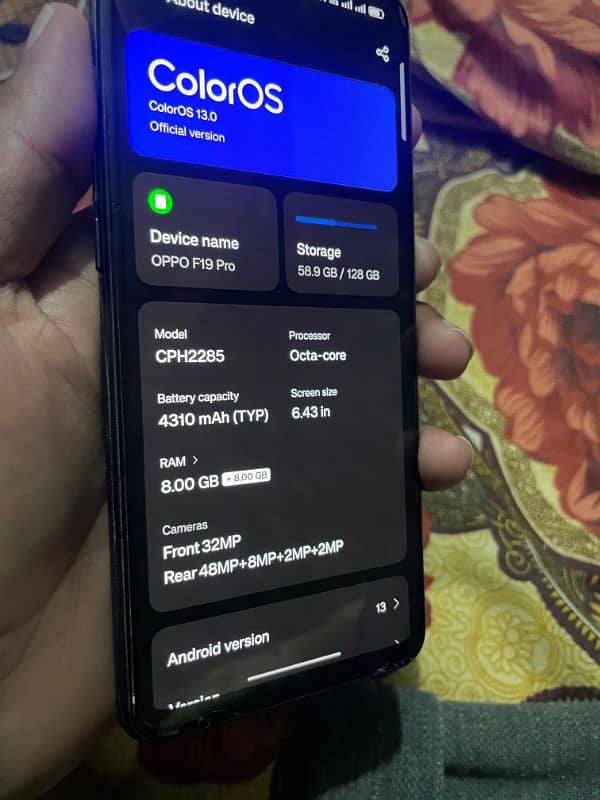 OPPO F19 PRO   RAM 16/128 11