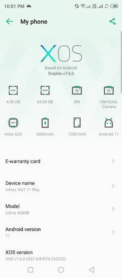 INFINIX HOT 11 PLAY 4/64 EXCHANG WITH POCO M3