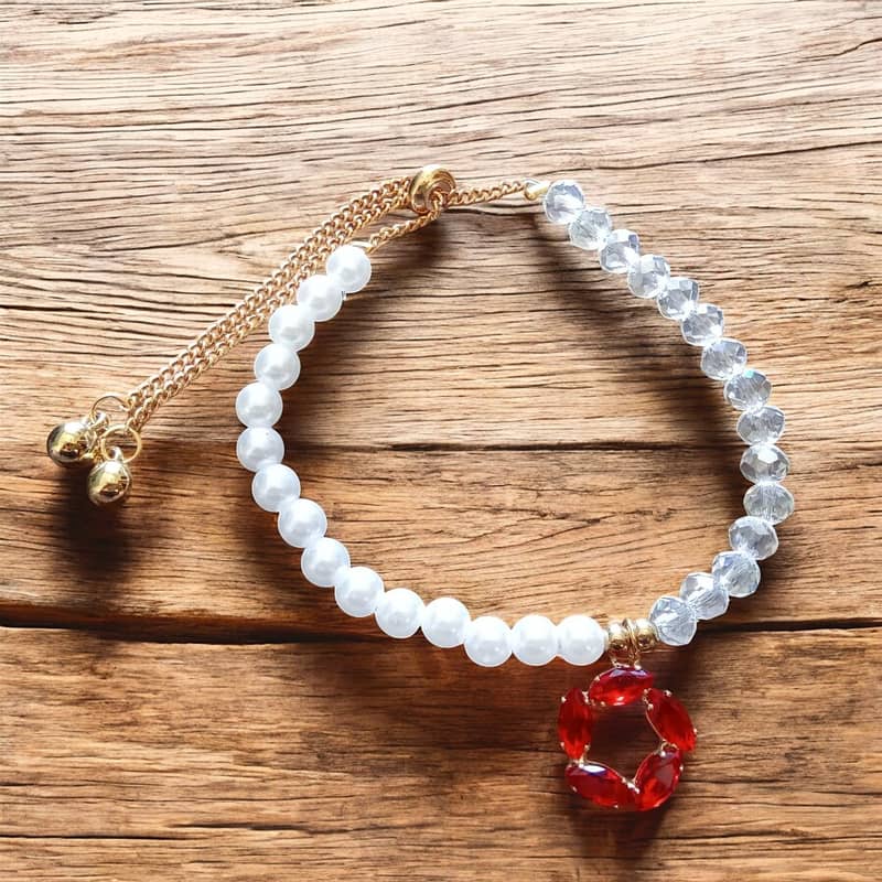 Unique White Pearl Bracelet With Elegant Crystal Beats Work Chain Brac 0