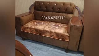 Sofa Set 6 Seater Brand New Brown Print Velvet King Size