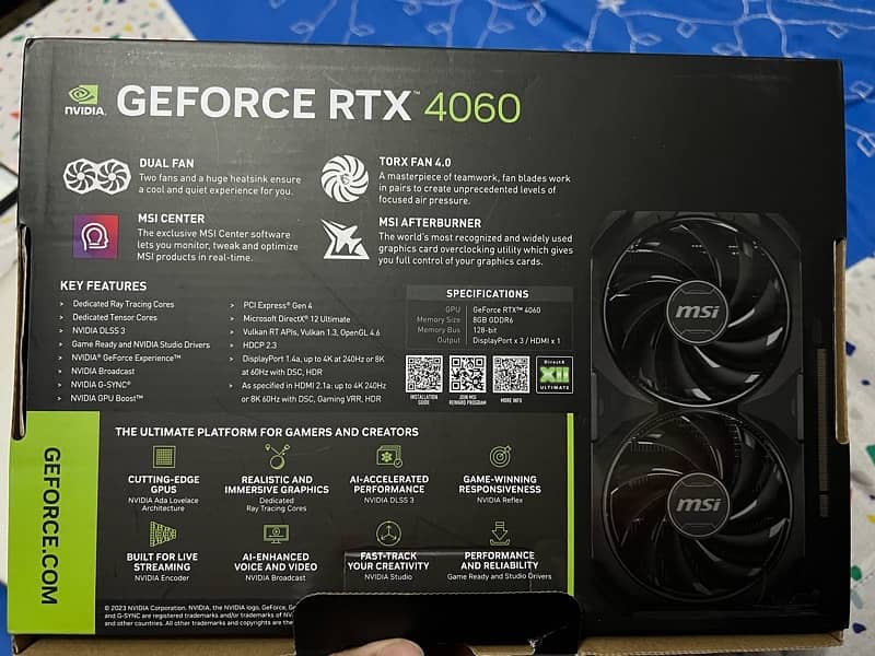 msi Geforce RTX 4060 Ventus 2x Black 8GB OC 10 months local warranty 5