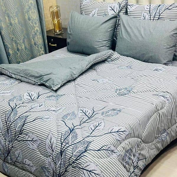 Luxurious 6pcs Double Bed Cotton Printed Razai set 6